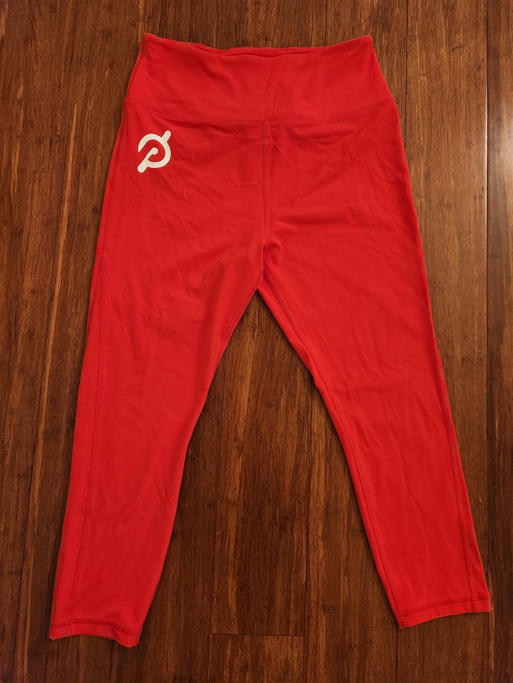 Peloton Women's Red High-Waist Athletic Yoga Leggings Workout Pants, Medium